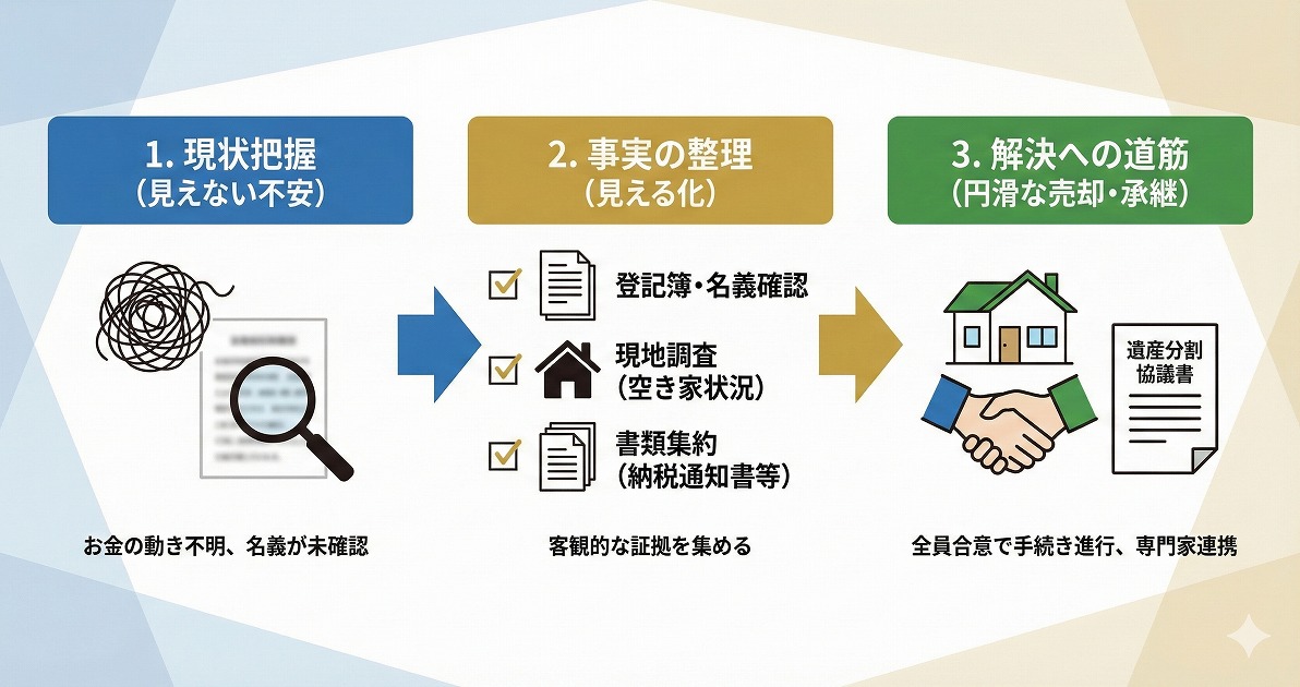 資産の見える化と書類整理のイメージ
