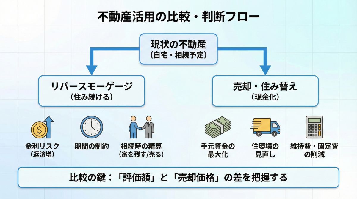 相続不動産の活用方法を検討する家族のイメージ