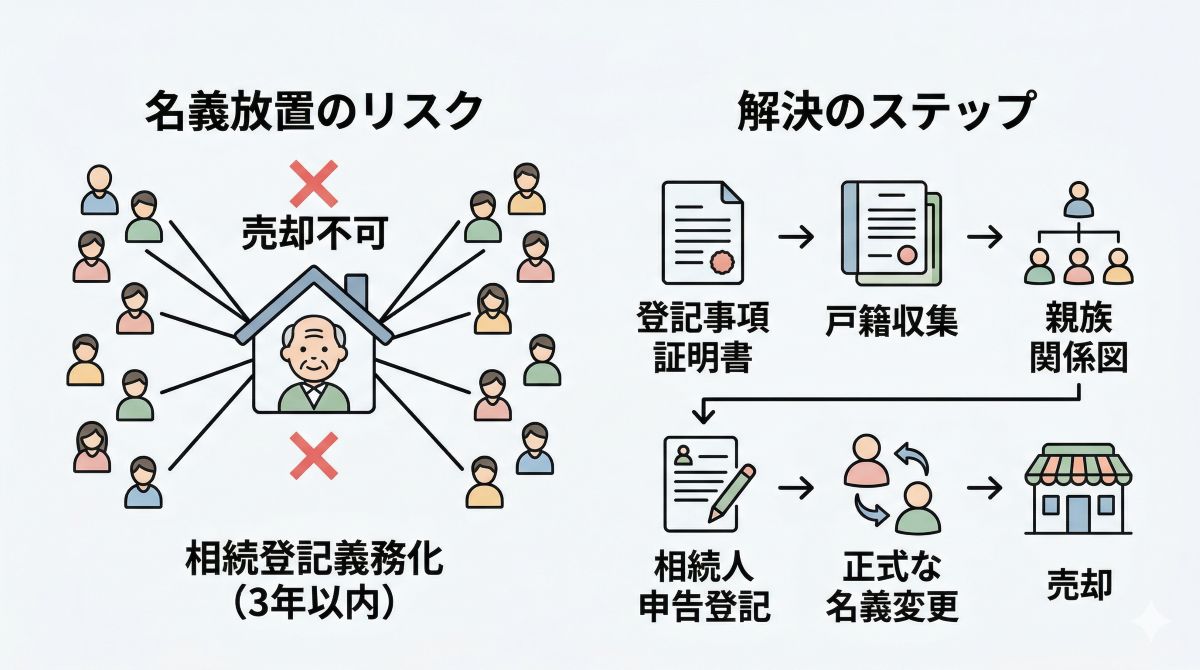 相続登記が必要な古い実家のイメージ